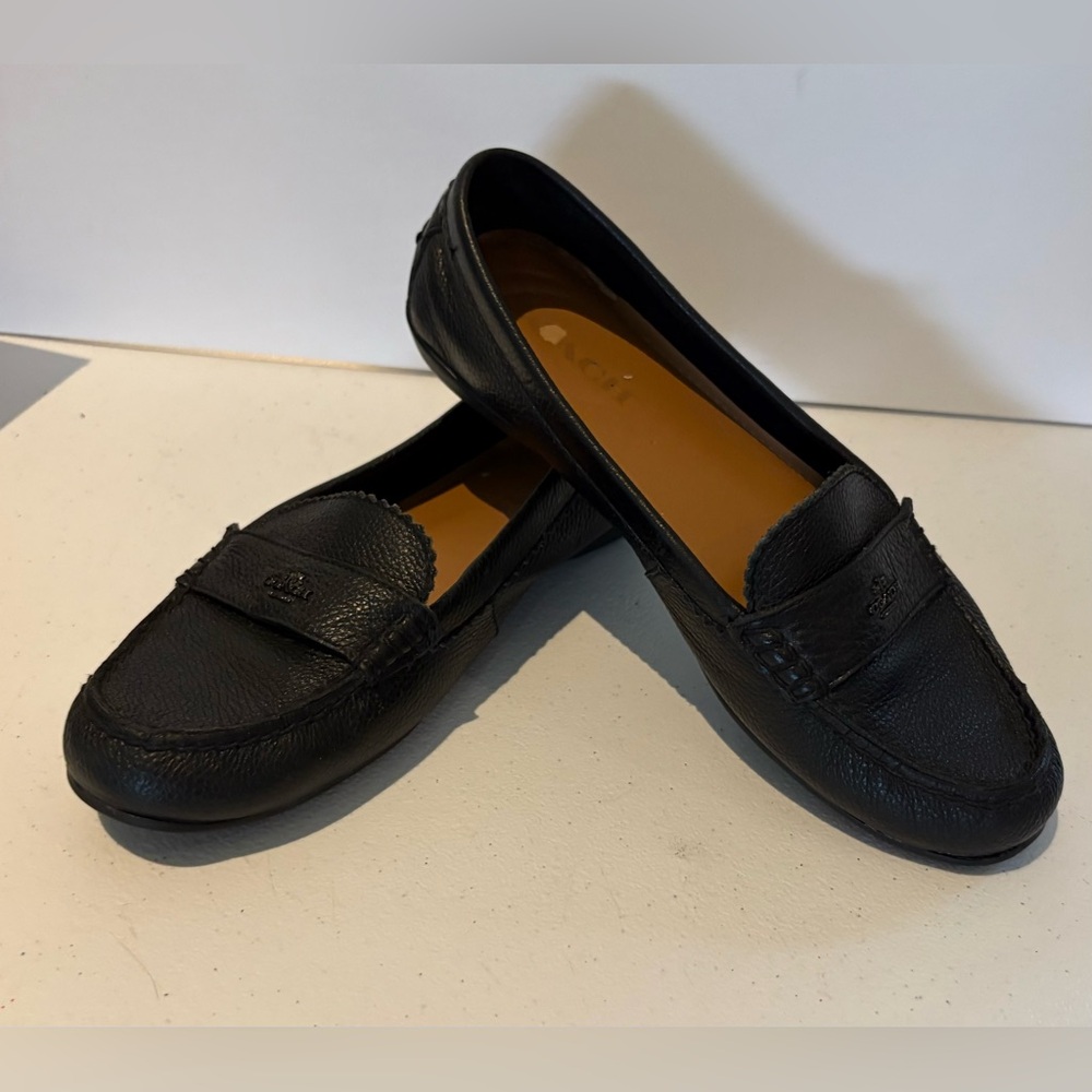 Coach Odette Black Leather Loafers